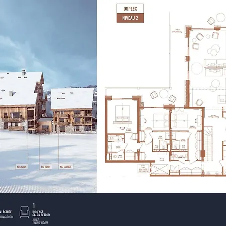 Apartment Antares Naos 204d - Huge Duplex Luxury Inski Out Meribel
